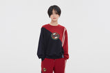 ロマンティッククラウン(ROMANTIC CROWN) COLOR BLOCK LOGO SWEATSHIRT_BURGUNDY