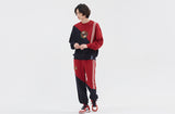 ロマンティッククラウン(ROMANTIC CROWN) COLOR BLOCK LOGO SWEATSHIRT_BURGUNDY