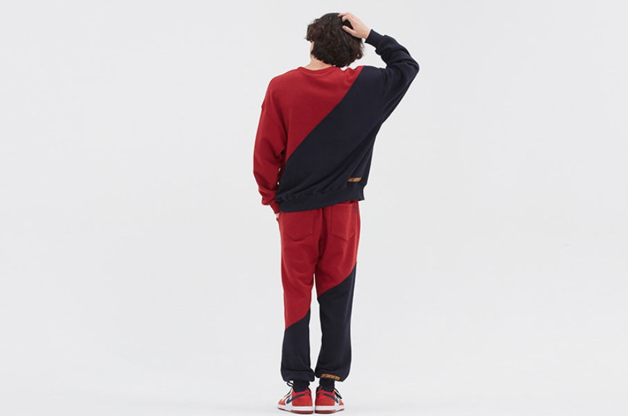 ロマンティッククラウン(ROMANTIC CROWN) COLOR BLOCK LOGO SWEATSHIRT_BURGUNDY