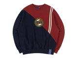 ロマンティッククラウン(ROMANTIC CROWN) COLOR BLOCK LOGO SWEATSHIRT_BURGUNDY