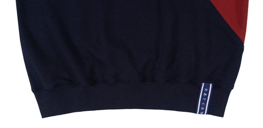 ロマンティッククラウン(ROMANTIC CROWN) COLOR BLOCK LOGO SWEATSHIRT_BURGUNDY