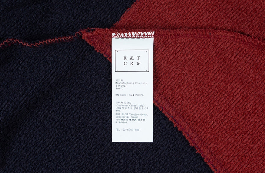 ロマンティッククラウン(ROMANTIC CROWN) COLOR BLOCK LOGO SWEATSHIRT_BURGUNDY
