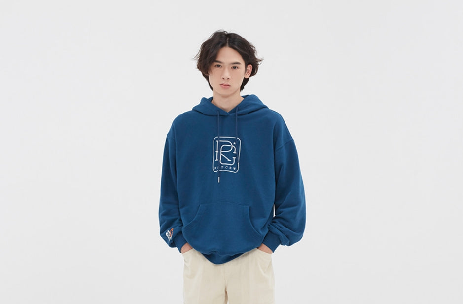 ロマンティッククラウン(ROMANTIC CROWN)RC BIG LOGO HOOD_BLUE