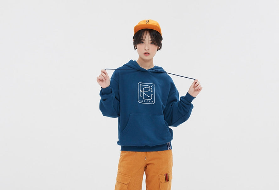 ロマンティッククラウン(ROMANTIC CROWN)RC BIG LOGO HOOD_BLUE