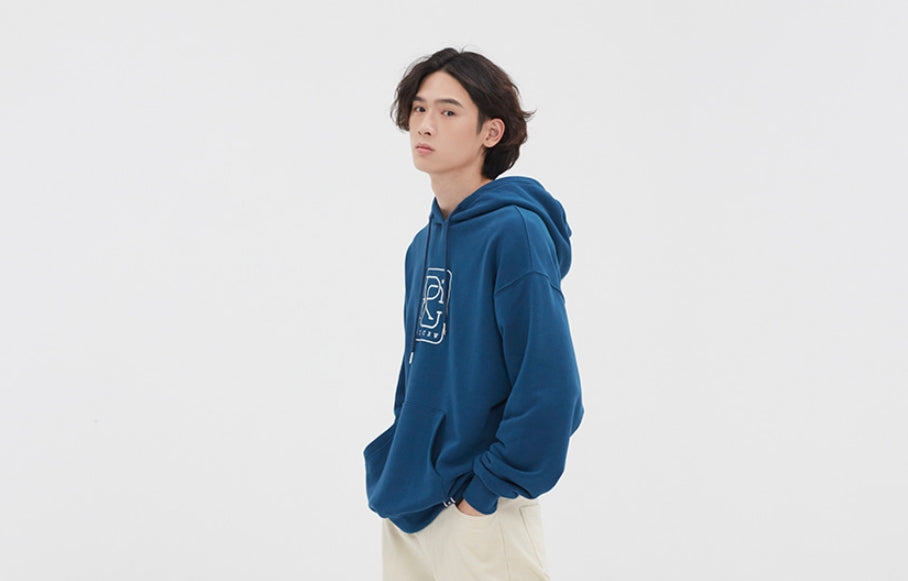 ロマンティッククラウン(ROMANTIC CROWN)RC BIG LOGO HOOD_BLUE