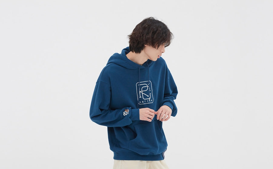 ロマンティッククラウン(ROMANTIC CROWN)RC BIG LOGO HOOD_BLUE