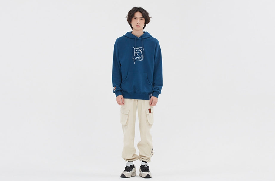 ロマンティッククラウン(ROMANTIC CROWN)RC BIG LOGO HOOD_BLUE
