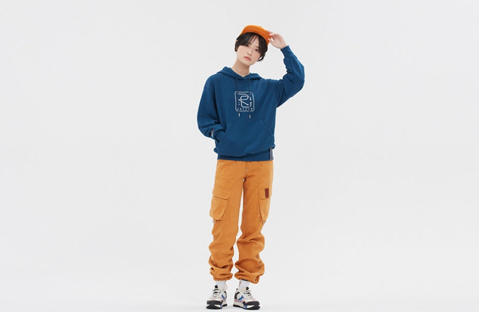 ロマンティッククラウン(ROMANTIC CROWN)RC BIG LOGO HOOD_BLUE