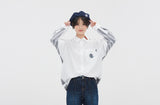 ロマンティッククラウン(ROMANTIC CROWN) FABRIC REVERSE KNIT SHIRT_WHITE