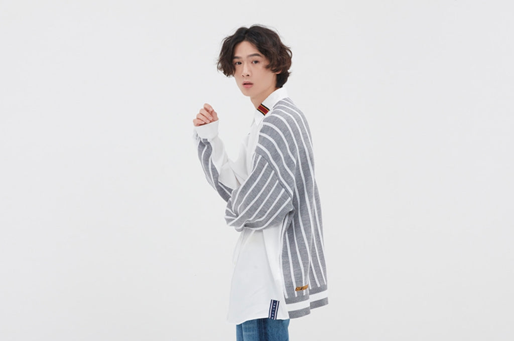 ロマンティッククラウン(ROMANTIC CROWN) FABRIC REVERSE KNIT SHIRT_WHITE