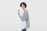 ロマンティッククラウン(ROMANTIC CROWN) FABRIC REVERSE KNIT SHIRT_WHITE