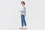 ロマンティッククラウン(ROMANTIC CROWN) FABRIC REVERSE KNIT SHIRT_WHITE