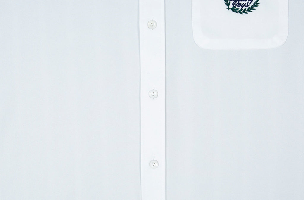 ロマンティッククラウン(ROMANTIC CROWN) FABRIC REVERSE KNIT SHIRT_WHITE
