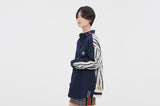 ロマンティッククラウン(ROMANTIC CROWN) FABRIC REVERSE KNIT SHIRT_NAVY