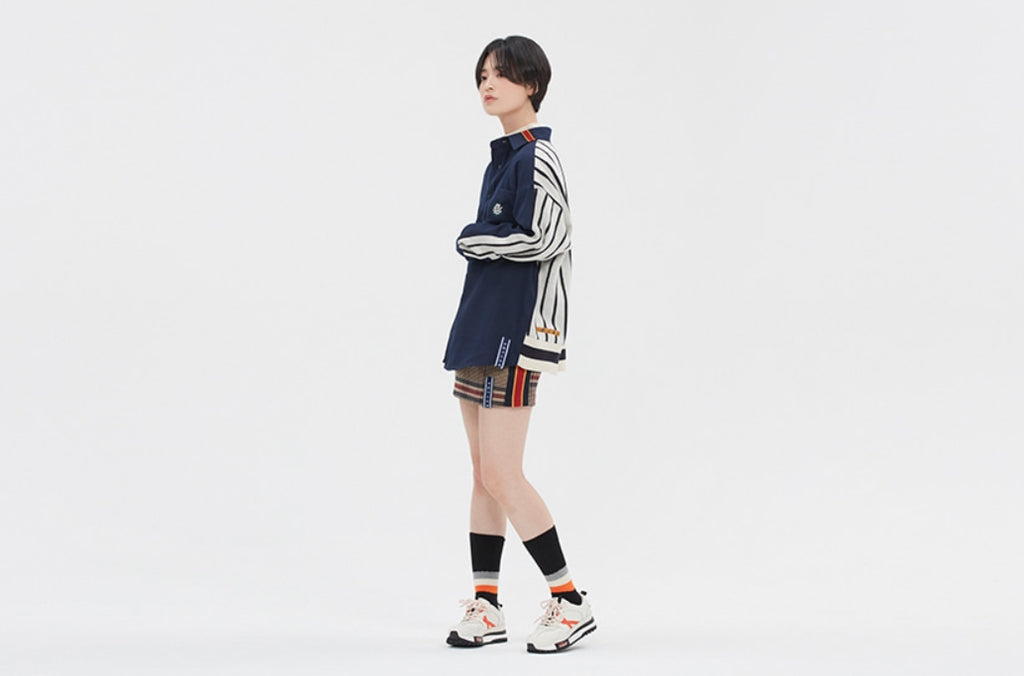 ロマンティッククラウン(ROMANTIC CROWN) FABRIC REVERSE KNIT SHIRT_NAVY
