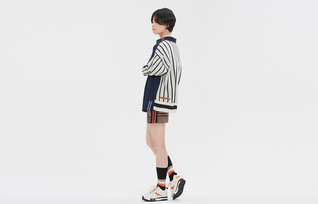 ロマンティッククラウン(ROMANTIC CROWN) FABRIC REVERSE KNIT SHIRT_NAVY