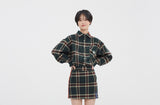 ロマンティッククラウン(ROMANTIC CROWN) OLD CHECK WIDE SHIRT_GREEN