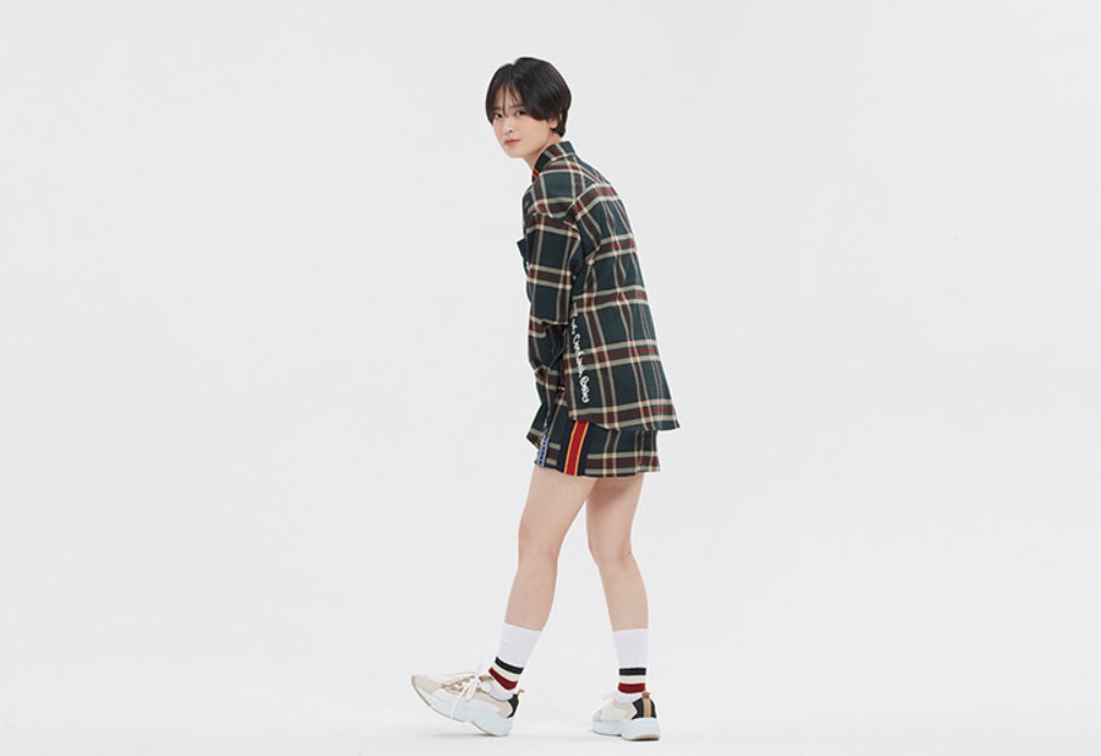 ロマンティッククラウン(ROMANTIC CROWN) OLD CHECK WIDE SHIRT_GREEN