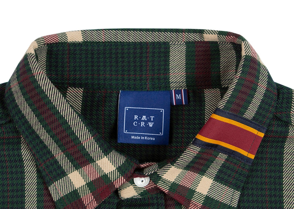 ロマンティッククラウン(ROMANTIC CROWN) OLD CHECK WIDE SHIRT_GREEN