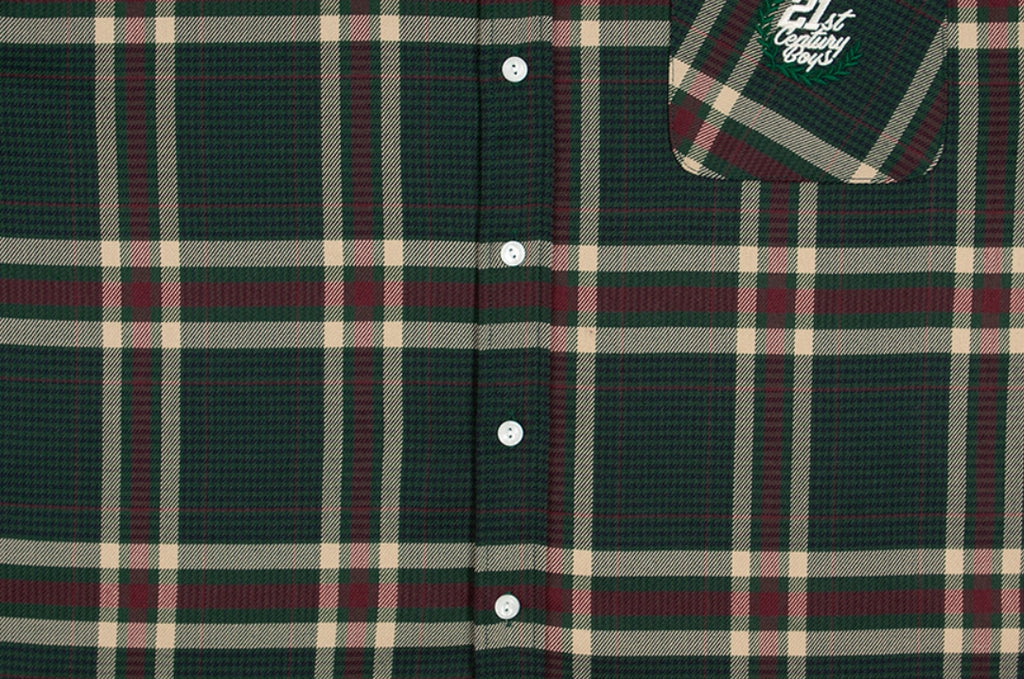 ロマンティッククラウン(ROMANTIC CROWN) OLD CHECK WIDE SHIRT_GREEN