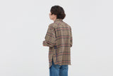 ロマンティッククラウン(ROMANTIC CROWN)OLD CHECK WIDE SHIRT_BEIGE