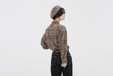 ロマンティッククラウン(ROMANTIC CROWN)OLD CHECK WIDE SHIRT_BEIGE