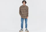 ロマンティッククラウン(ROMANTIC CROWN)OLD CHECK WIDE SHIRT_BEIGE