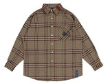 ロマンティッククラウン(ROMANTIC CROWN)OLD CHECK WIDE SHIRT_BEIGE