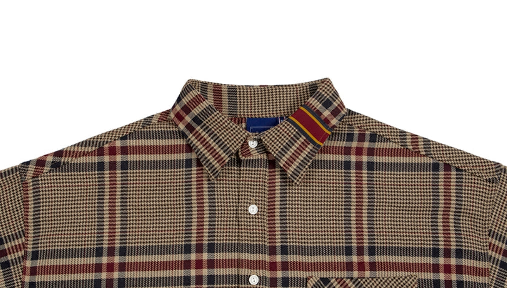 ロマンティッククラウン(ROMANTIC CROWN)OLD CHECK WIDE SHIRT_BEIGE