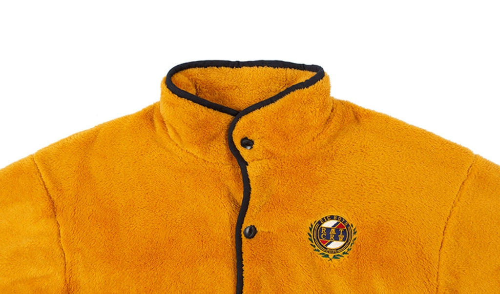 ロマンティッククラウン(ROMANTIC CROWN) BUTTON FLEECE JUMPER_YELLOW