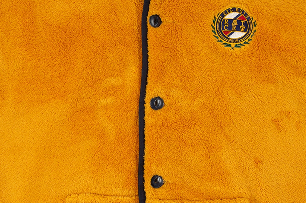 ロマンティッククラウン(ROMANTIC CROWN) BUTTON FLEECE JUMPER_YELLOW