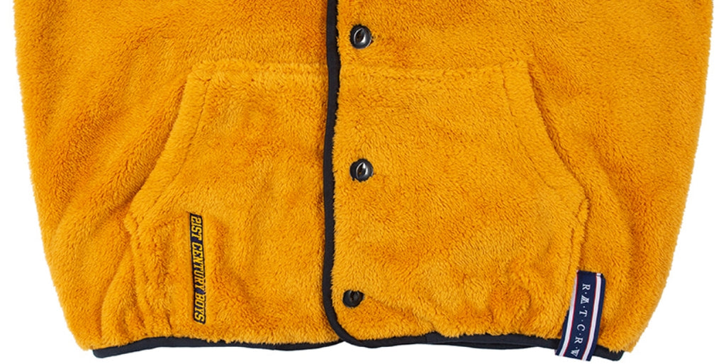 ロマンティッククラウン(ROMANTIC CROWN) BUTTON FLEECE JUMPER_YELLOW