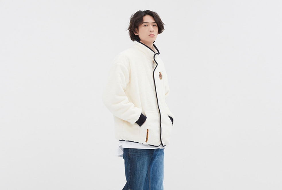 ロマンティッククラウン(ROMANTIC CROWN) BUTTON FLEECE JUMPER_OATMEAL