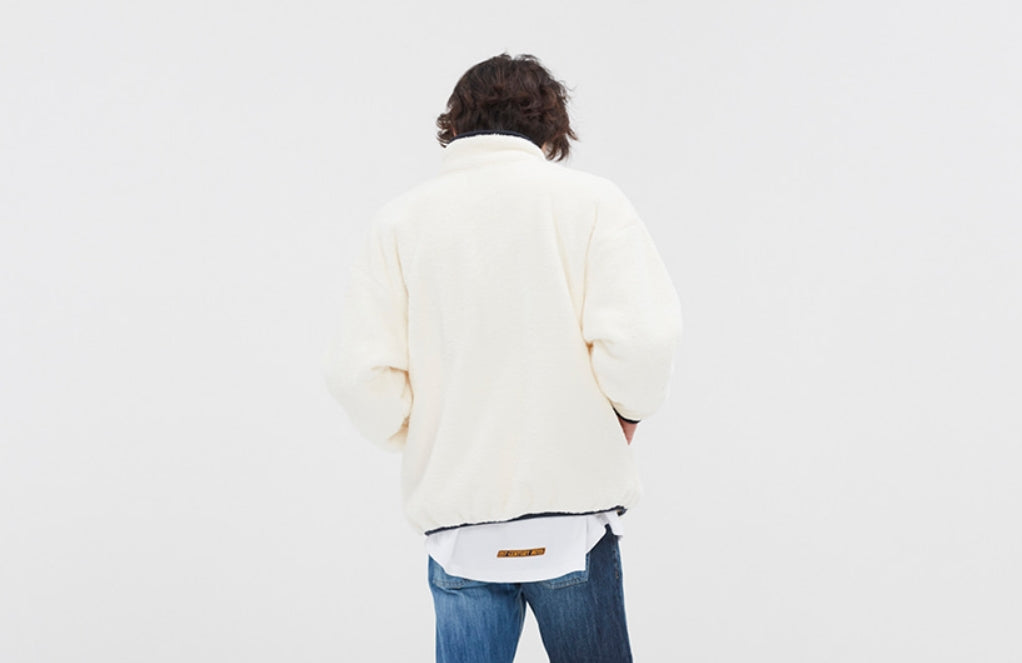 ロマンティッククラウン(ROMANTIC CROWN) BUTTON FLEECE JUMPER_OATMEAL