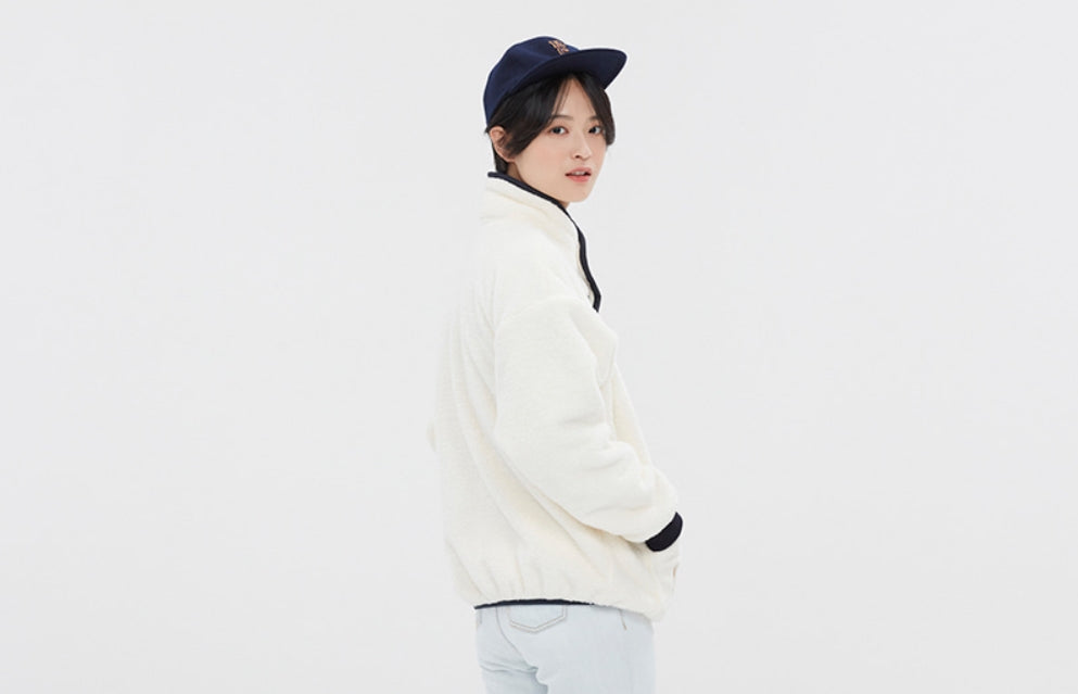 ロマンティッククラウン(ROMANTIC CROWN) BUTTON FLEECE JUMPER_OATMEAL