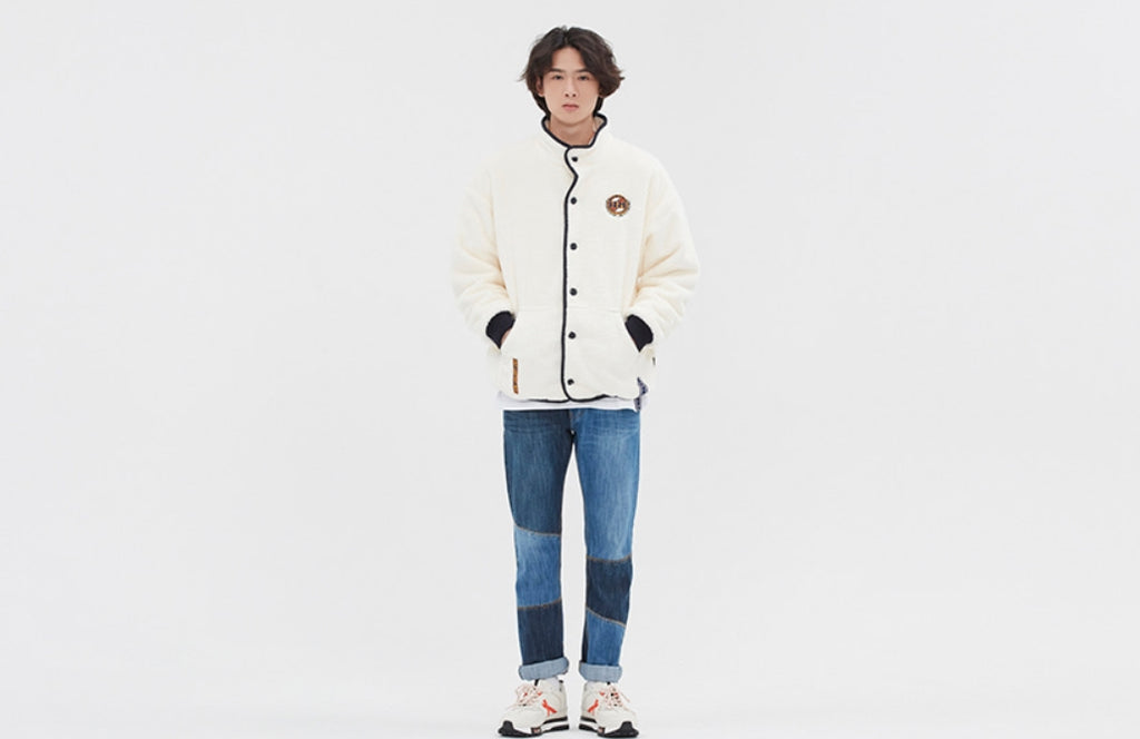 ロマンティッククラウン(ROMANTIC CROWN) BUTTON FLEECE JUMPER_OATMEAL