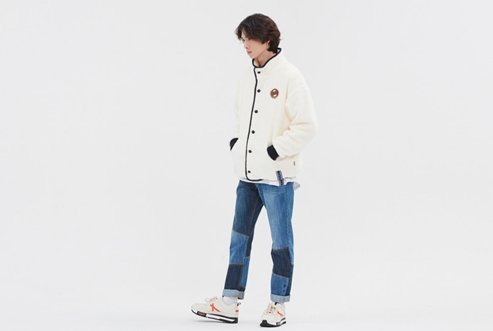 ロマンティッククラウン(ROMANTIC CROWN) BUTTON FLEECE JUMPER_OATMEAL