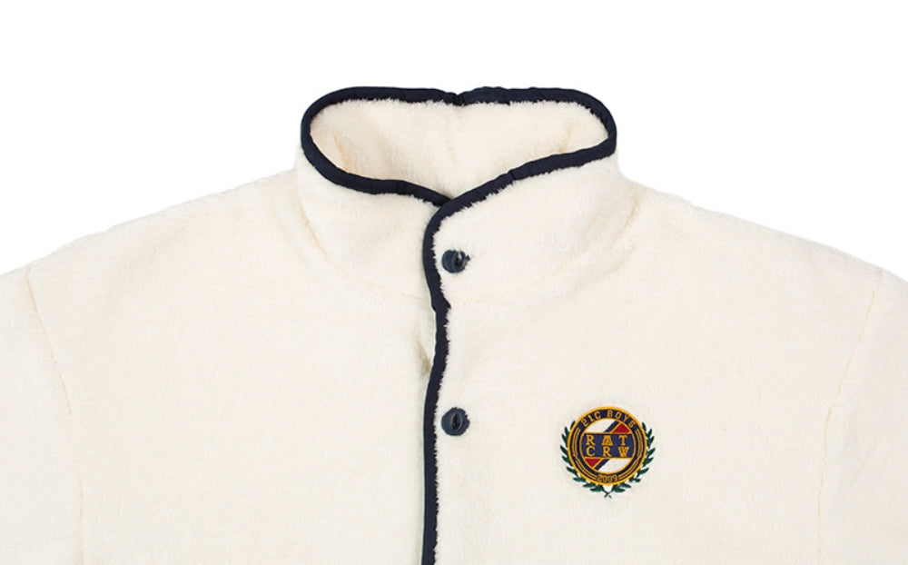 ロマンティッククラウン(ROMANTIC CROWN) BUTTON FLEECE JUMPER_OATMEAL