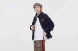 ロマンティッククラウン(ROMANTIC CROWN) BUTTON FLEECE JUMPER_NAVY