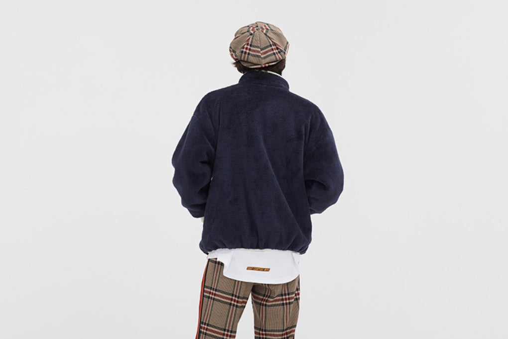 ロマンティッククラウン(ROMANTIC CROWN) BUTTON FLEECE JUMPER_NAVY