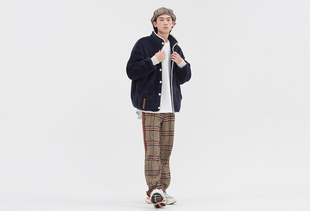 ロマンティッククラウン(ROMANTIC CROWN) BUTTON FLEECE JUMPER_NAVY