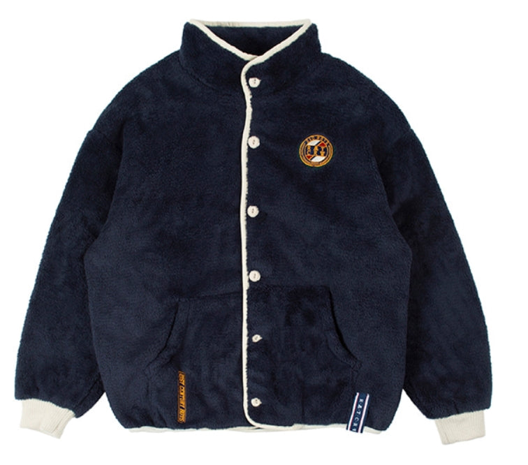 ロマンティッククラウン(ROMANTIC CROWN) BUTTON FLEECE JUMPER_NAVY