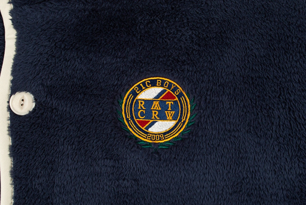 ロマンティッククラウン(ROMANTIC CROWN) BUTTON FLEECE JUMPER_NAVY