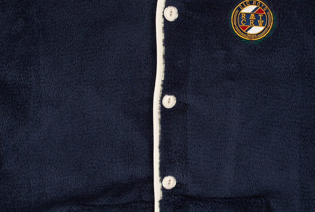 ロマンティッククラウン(ROMANTIC CROWN) BUTTON FLEECE JUMPER_NAVY