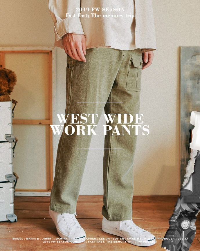 ダブルユーブイプロジェクト(WV PROJECT) WEST WIDE WORK PANTS OLIVE CJLP7318