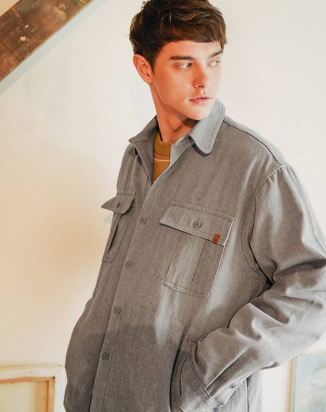 ダブルユーブイプロジェクト(WV PROJECT)WORKLOOK PIGMENT SHIRT GRAY MJLS7317