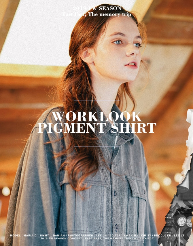 ダブルユーブイプロジェクト(WV PROJECT)WORKLOOK PIGMENT SHIRT CHARCOAL MJLS7317