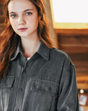 ダブルユーブイプロジェクト(WV PROJECT)WORKLOOK PIGMENT SHIRT CHARCOAL MJLS7317