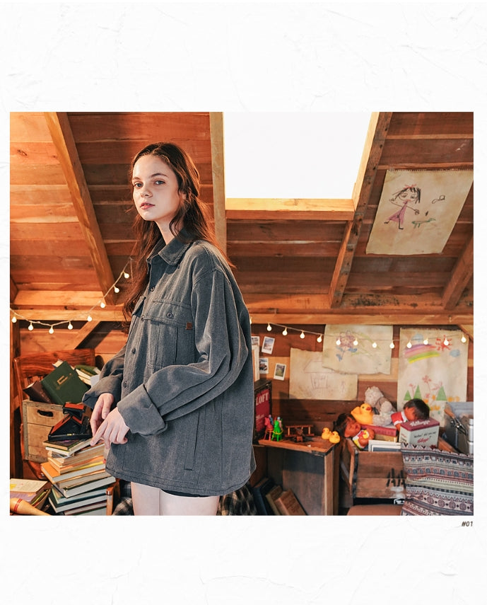 ダブルユーブイプロジェクト(WV PROJECT)WORKLOOK PIGMENT SHIRT CHARCOAL MJLS7317