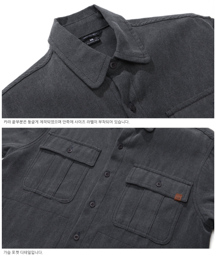 ダブルユーブイプロジェクト(WV PROJECT)WORKLOOK PIGMENT SHIRT CHARCOAL MJLS7317